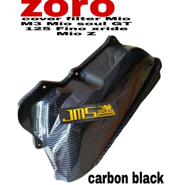 paket cover tutup carbon hitam cvt dan filter plus keongan sambungan cvt mio m3 125 mio z 125 zoro 1set