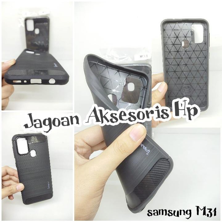 Case Slim Fit Carbon Samsung M31 M315F 6.4 inchi Softshell Fiber Multi Carbon