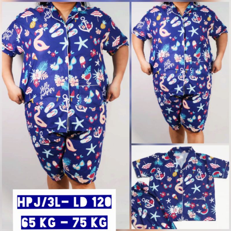 big size jumbo piyama baju tidur LD 120 130  / piama KATUN JEPANG KARAKTER