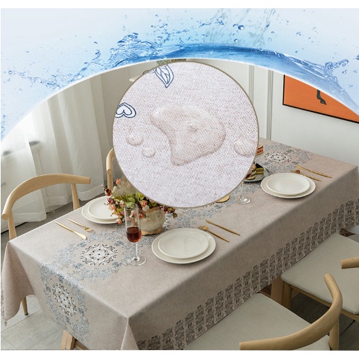 Premium Taplak Meja Makan Waterproof Tahan Air 80x120 PVC Table Cloth Pelindung Meja Makan