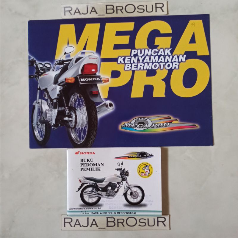 Buku pedoman pemilik/manual book + Poster brosur katalog leaflet Honda MegaPro Hiu/MegaPro Neotech 1