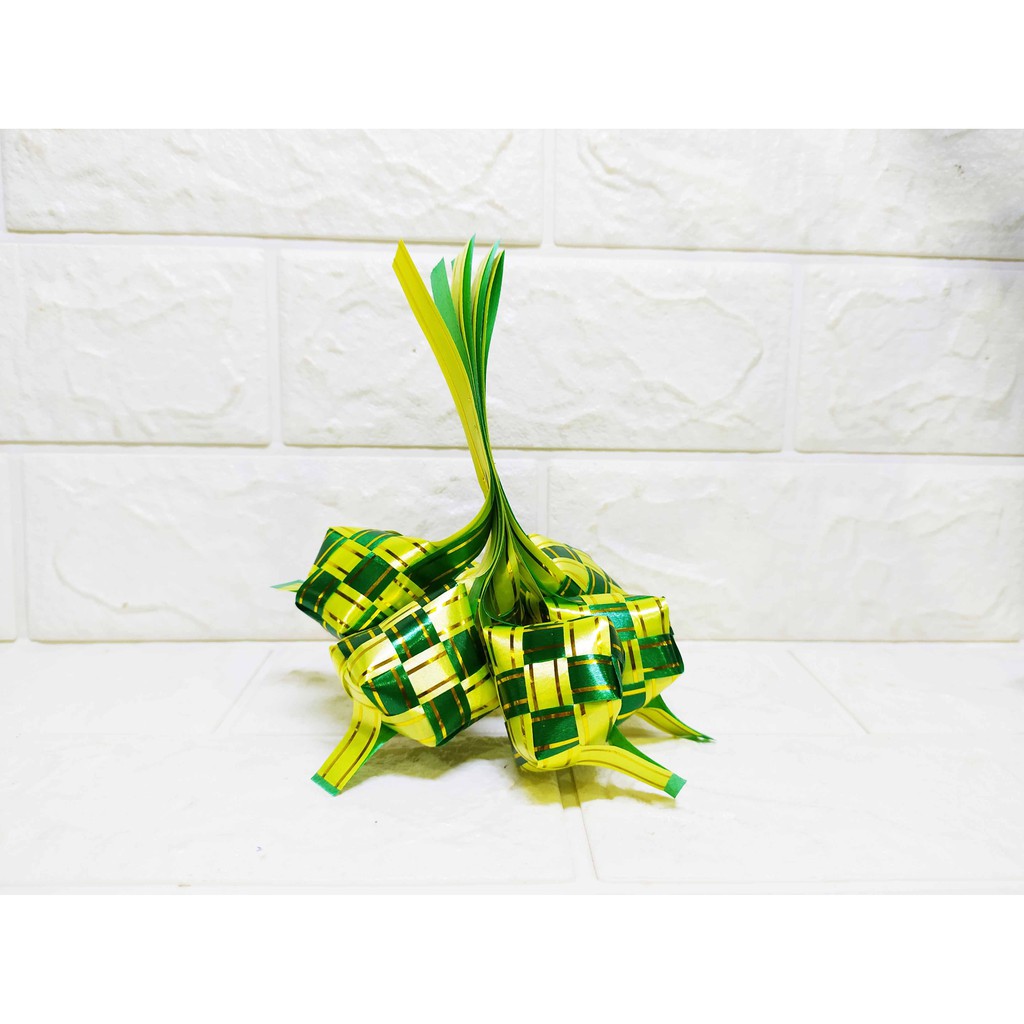 (6 pcs) Ketupat empat - Ketupat Kecil Hijau Kuning Ketupat Lebaran