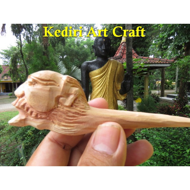 Pipa Rokok  SANDALWOOD Ukir Pak Tua 04 ON KEDIRI ART CRAFT