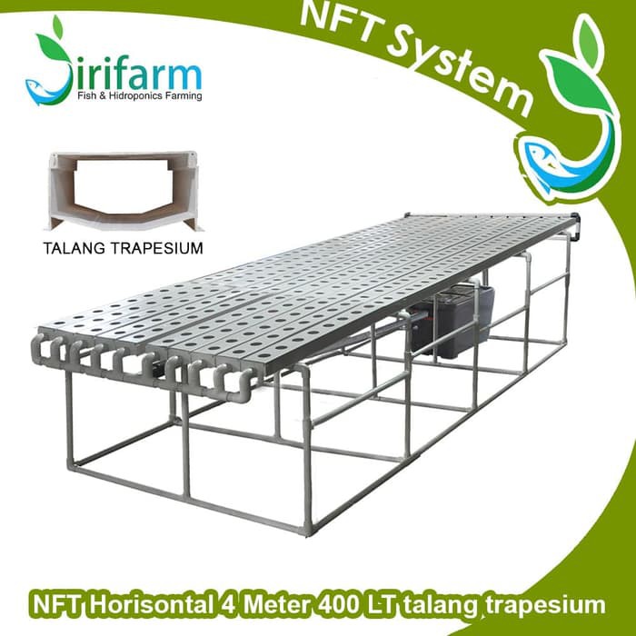 Jirifarm Paket Tanam Hidroponik NFT Horizontal 4 M 400 LT 