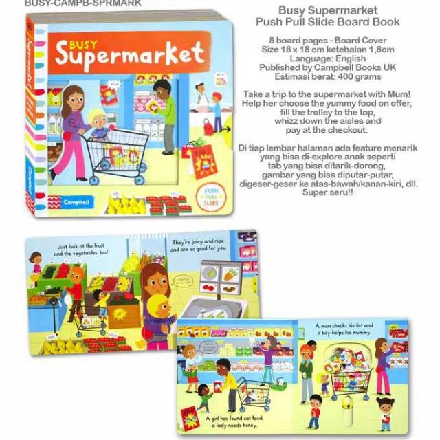 original Busy supermarket Campbell/board buku/busy shopping buku import/cambpell/activity book/happychild