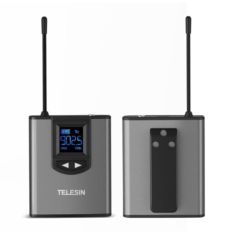 Telesin Headset UHF Wireless Tour Guide Microphone System 1 Receiver 1 Transmitter - MIC-UHF-02 - Gray