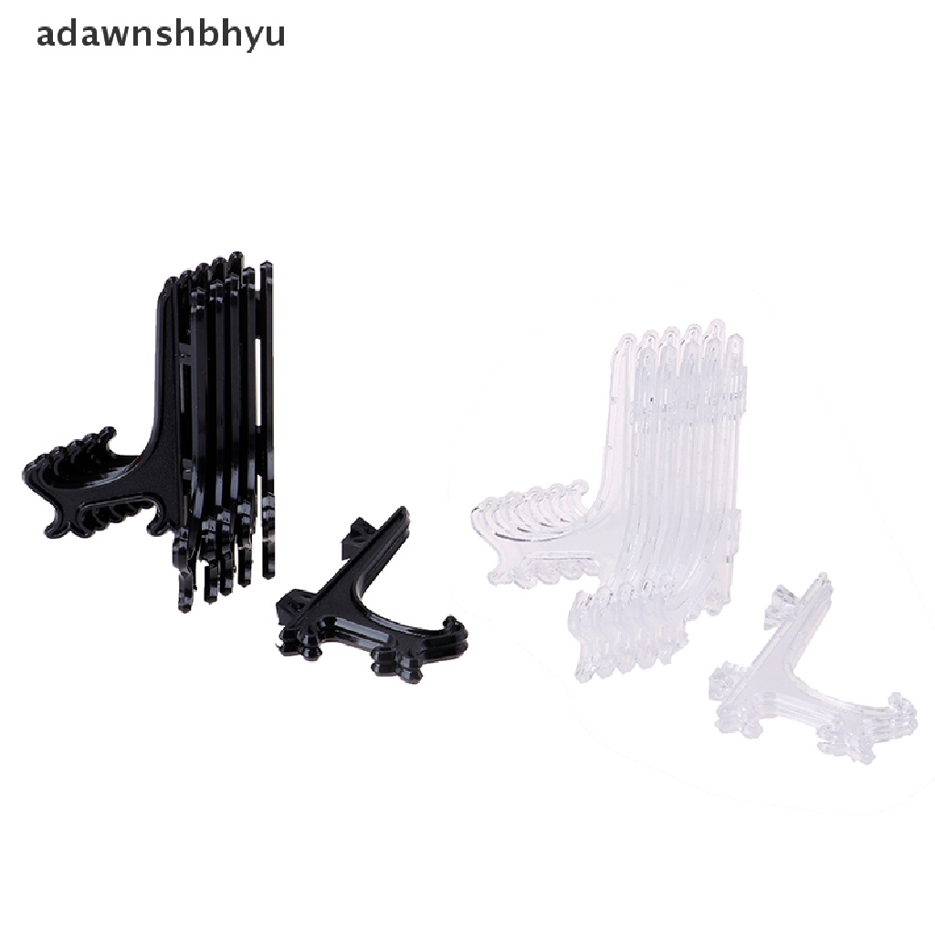 Adawnshbhyu 12Pcs Display Stand Easel Tempat Piring Gambar Foto Art Plastik Lipat