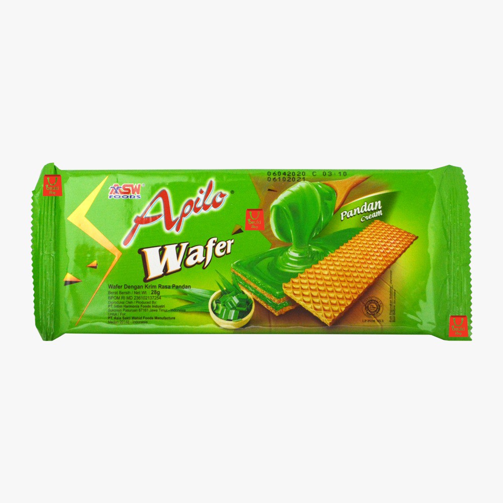 

Apilo Wafer Pandan Cream Biskuit Wafer dengan Isi Krim Pandan Eceran - 28gr