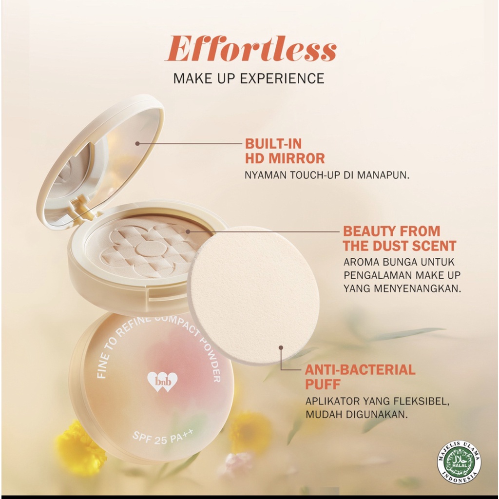 BNB barenbliss Korean Bloomatte Fine to Refine Compact Powder  Bedak Padat