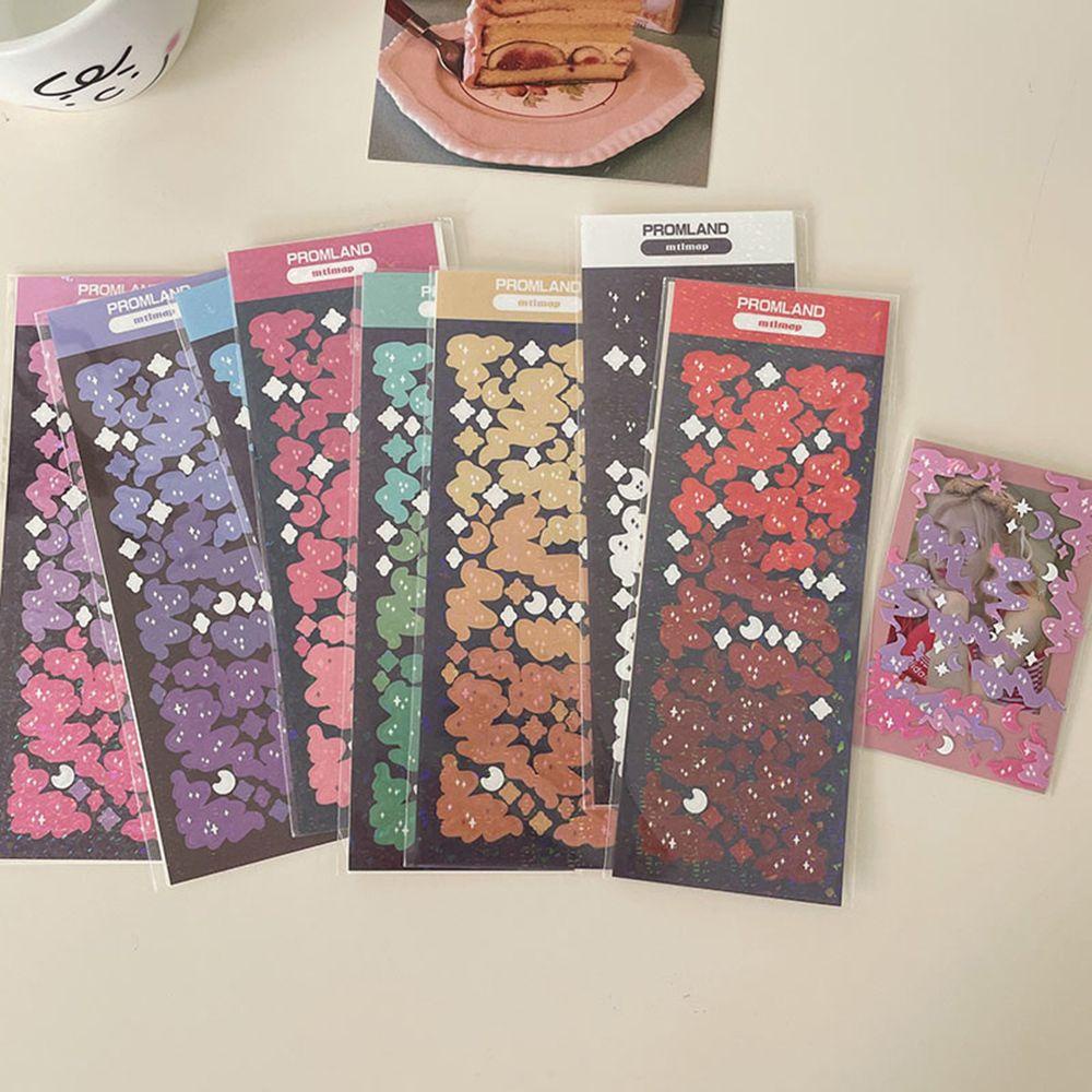 R-flower Stiker DIY Kartu Idola Korea Colorful Album Jurnal Laser Sticker