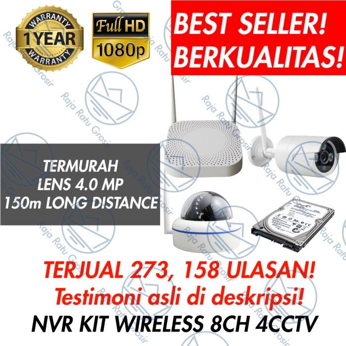 Paket Cctv Nvr Kit 4 Kamera (Kamera Cctv Full Wireless) / Ip Cam Cctv