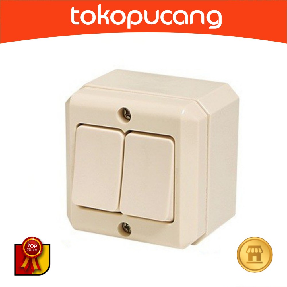 Saklar Yaki Seri/Double Outbow OB 2 Switch Tempel Timbul Luar Tembok