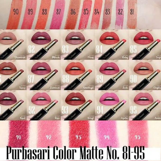 (R2W2) (INEED) PURBASARI Lipstick Color Matte Series - 2.6g (No 81-95) //Ready@melimpah