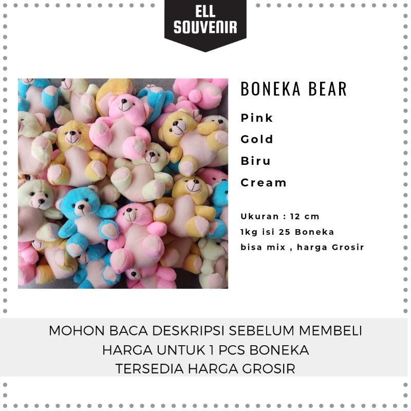 BONEKA BEAR KECIL / BEAR MINI / BONEKA MURAH / BONEKA MINI / BONEKA BUKET