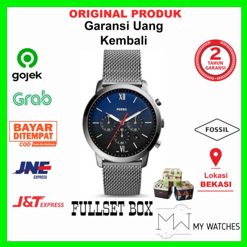 Jam Tangan Fossil Pria Neutra Chronograph Smoke Stainless Steel | Fossil Fs5383