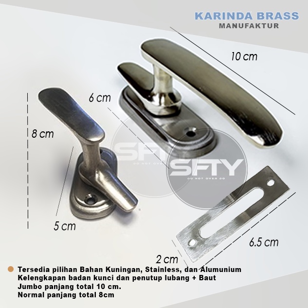 Kunci Jendela Kayu Grendel Pintu Kamar Rambuncis Spring Kniff Panolet Stainless