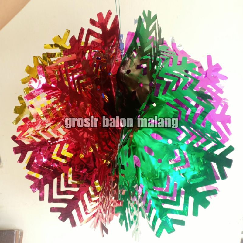 lampion gantung dekorasi hiasan natal pohon besar