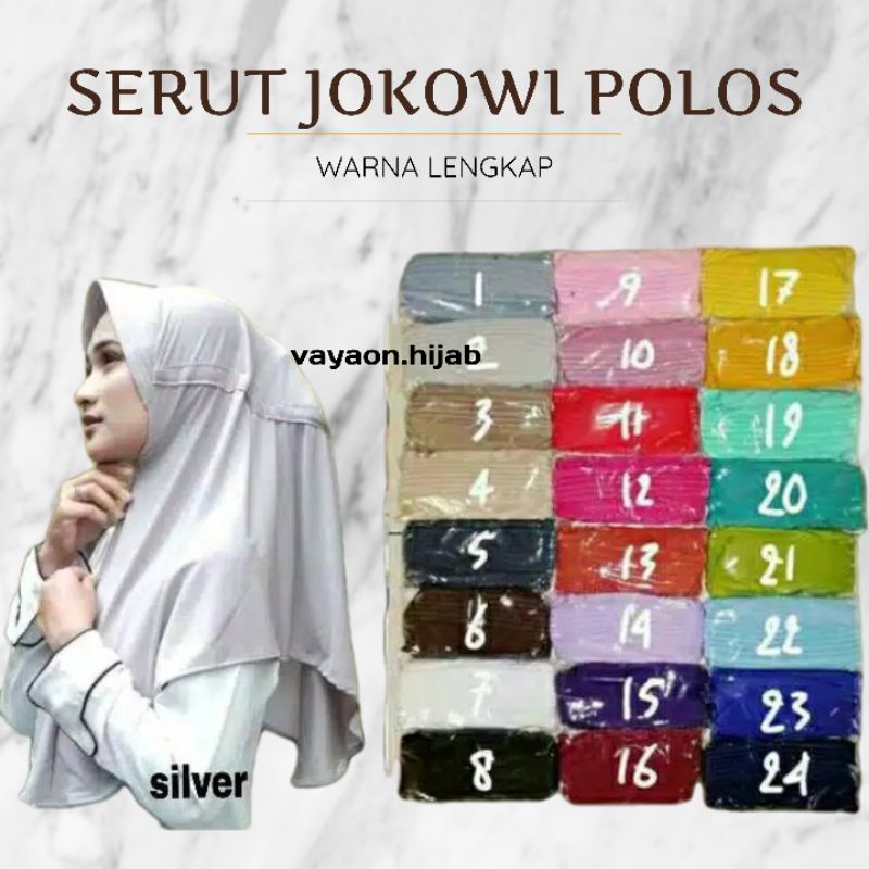 (GRAB) hijab jilbab Serut jokowi polos hamidah murah instan vayaon hijab