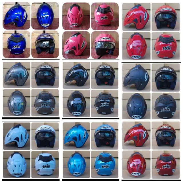 HELM MODEL JP8 DOBELVISOR FREE PACKING BUBBLE DAN DUS grosir ecer