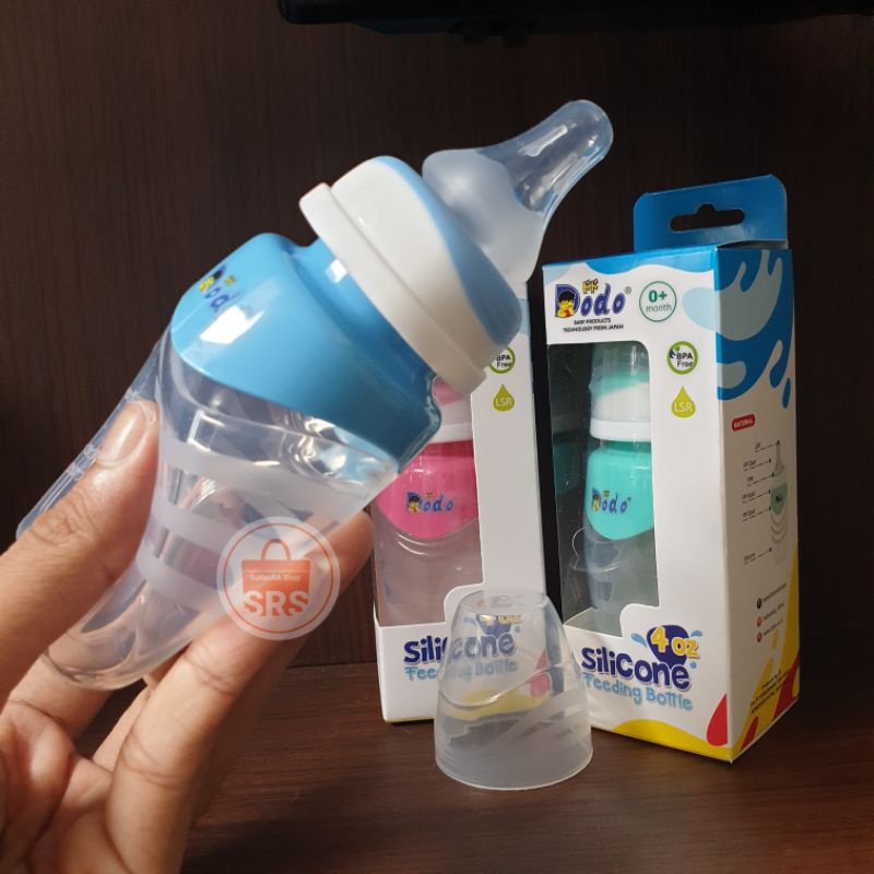 Dodo Silicone Feeding Bottle Newborn 0+ Month | Botol Susu Silikon Bayi 125ml BPA Free Wide Neck