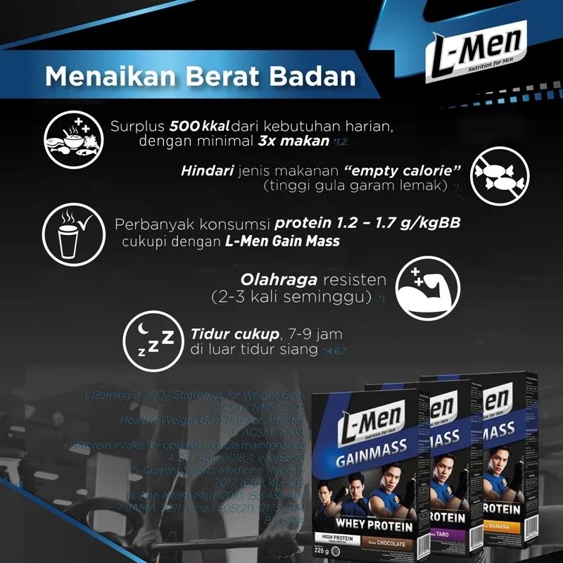 L-Men Gain Mass 500 gram &amp; 800 gram - Lmen GainMass Suplemen Penambah Massa Otot Tinggi Whey Protein