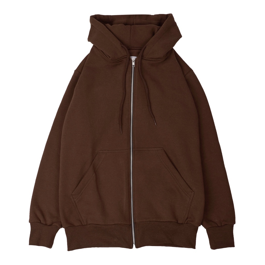 ZIPPER HOODIE BROWN