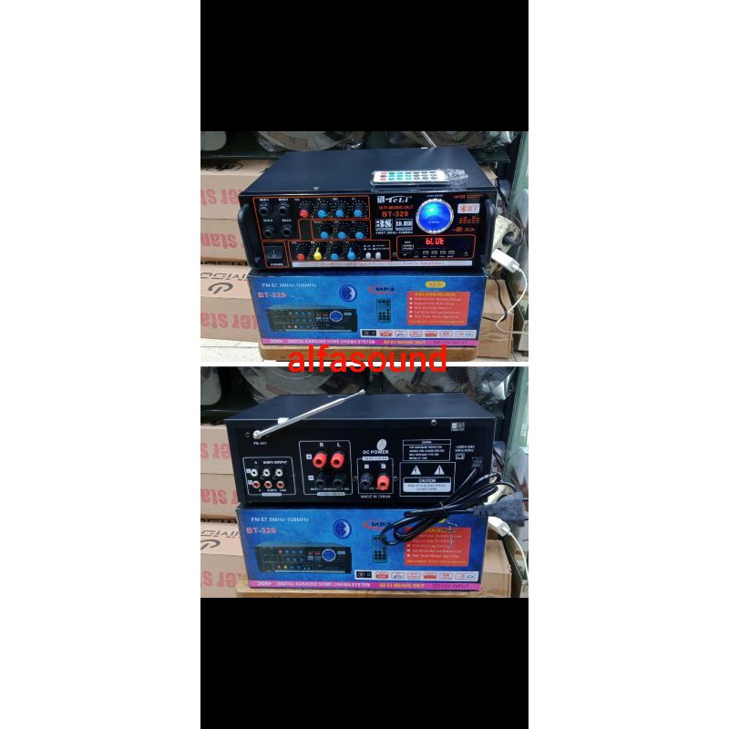 AMPLIFIER TELI BT 329 AMPLI TELI BT329 BLUETOOTH ECHO KARAOKE RADIO FM