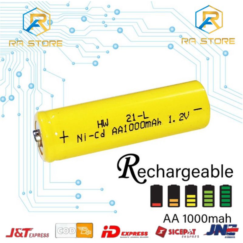 Jual AA 1000MAH | BATERAI AA 1000MAH 1.2V RECHARGEABLE ( DAPAT ISI ...