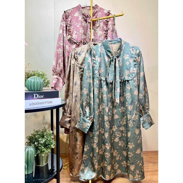 TUNIK SILK DIOR MOTIF/ATASAN MOTIF BUNGA