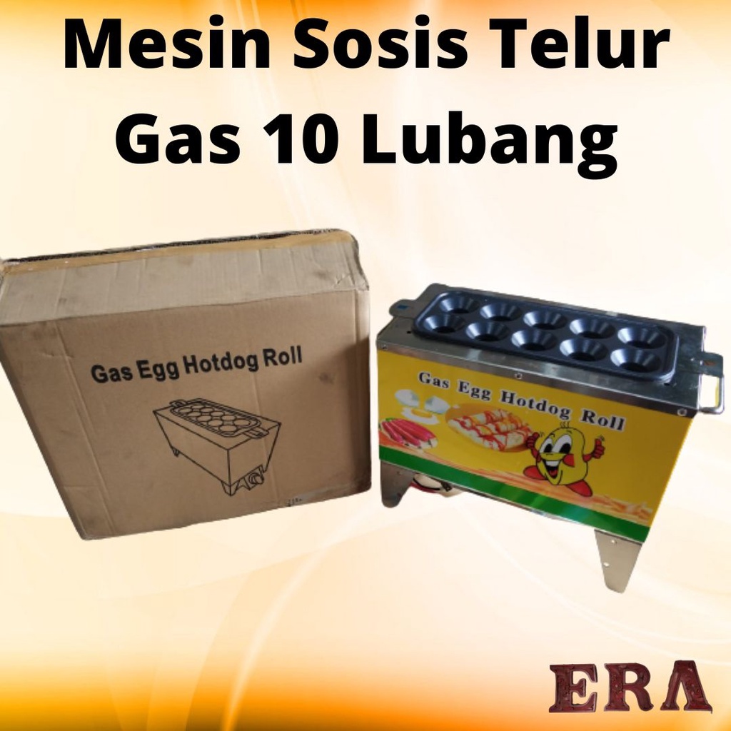 Mesin Sosis Telur Gas 10 Lubang Alat Pembuat Sostel Gas Egg Hotdog Roll