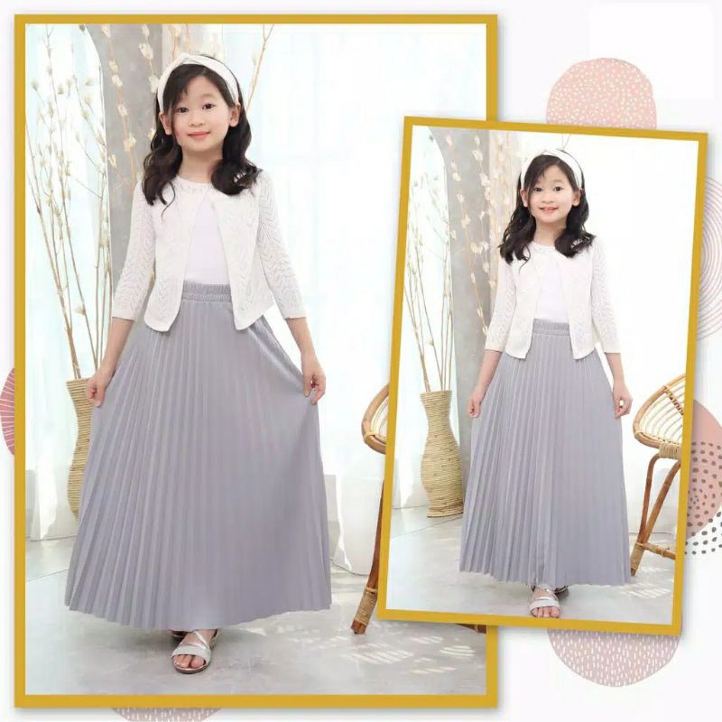 BISA COD / BAYAR DITEMPAT / ROK PLISKET ANAK PREMIUM TALI (UNTUK UMUR 6 7 8 9 10 11 TAHUN)