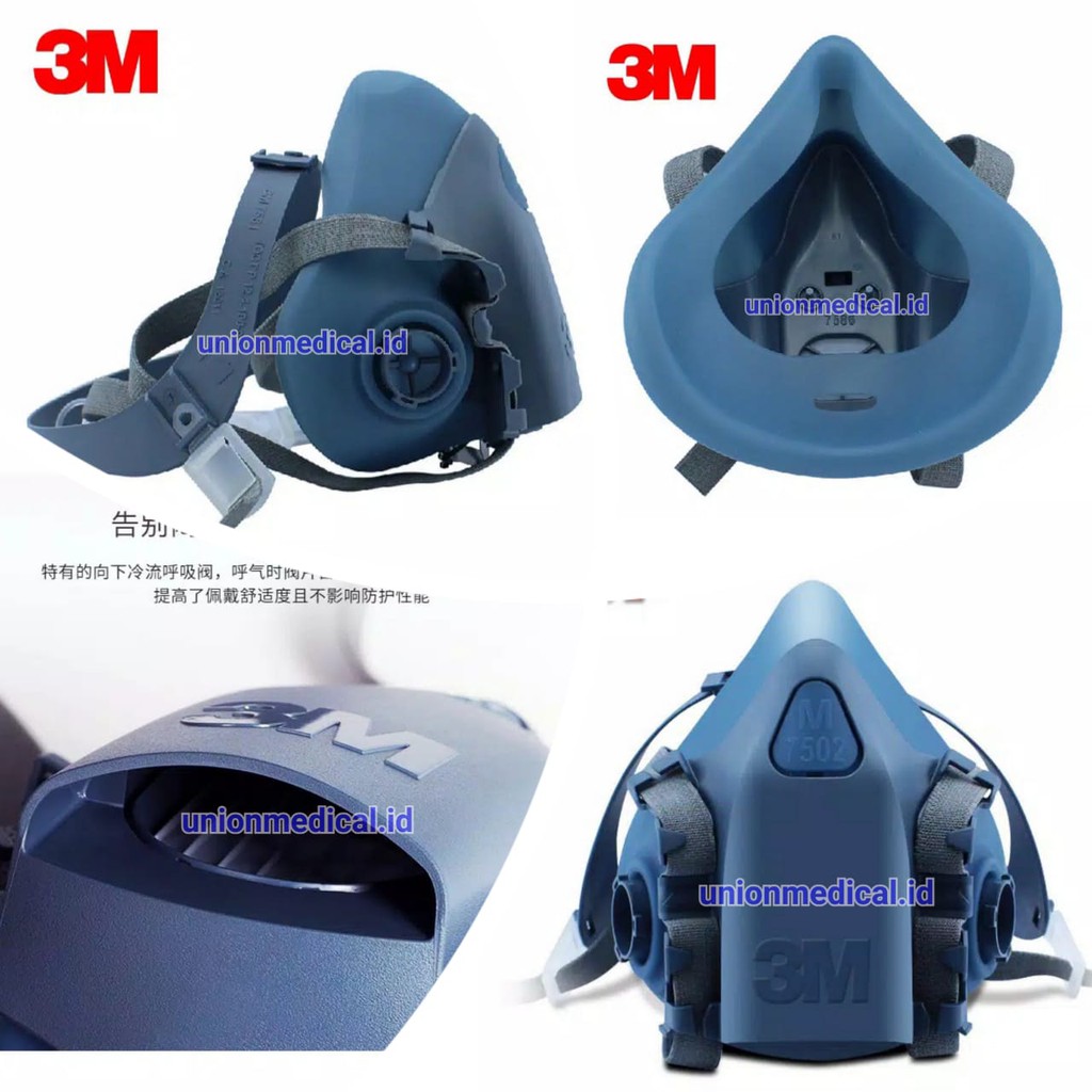 MASKER 3M 7502 HALF FACE PIECE RESPIRATOR + 3M 7093 NIOSH FILTER P100