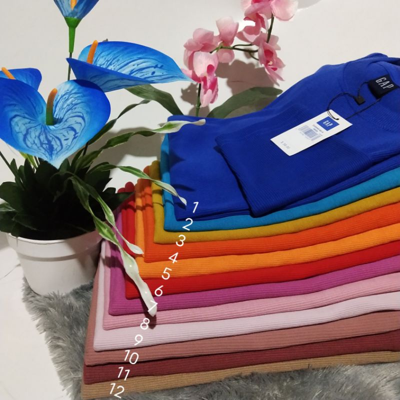 RIB KAOS WANITA / KAOS RIB WANITA LENGAN PANJANG / T-SHIRT GAP HITAM