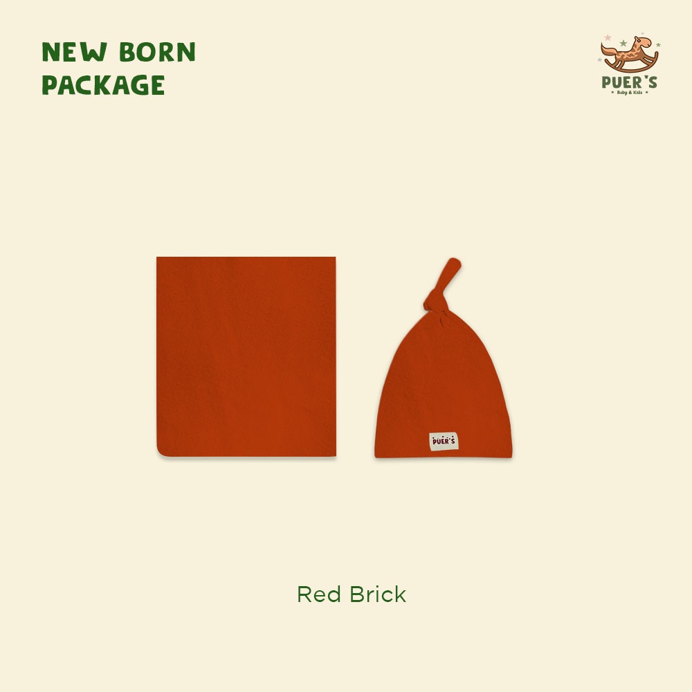 NEWBORN PACKAGE (SWADDLE SET) RED BRICK POLOS