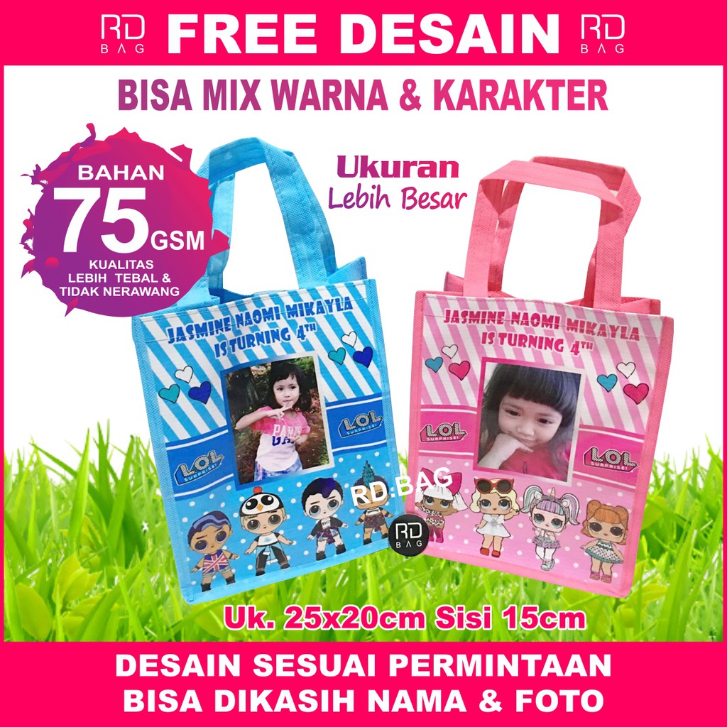

TAS ULTAH LOL / TAS ULTAH CUSTOM / GOODIE BAG LOL / TAS LOL MURAH