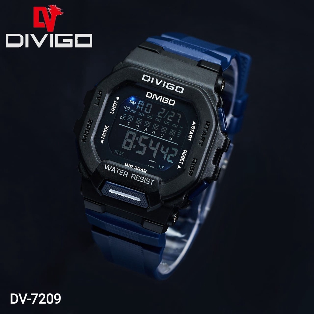 Jam Tangan Digital Pria DV-7209 Water Resistant 3ATM GARANSI