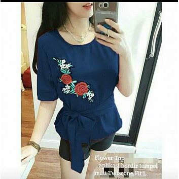 FWG - FLOWER TOP / BLOUSE BUNGA / ATASAN BORDIR /ATASAN TERBARU WANITA BUNGA