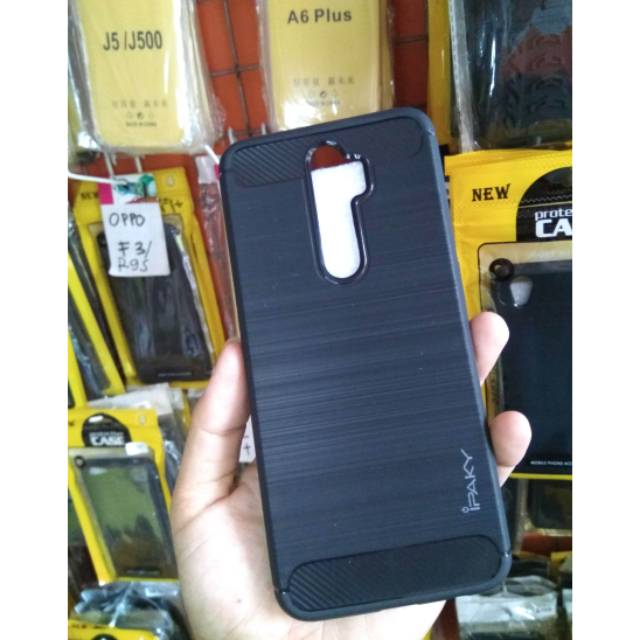 IPAKY CARBON CASE OPPO A9 2020  SOFTCASE IPAKY CARBON FIBER