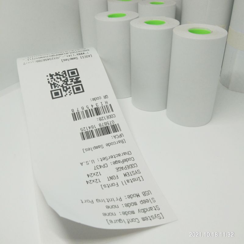 

Label Stiker Continuous Roll Thermal Sticker 57x30/ 58 x 30 mm 5M peripage A6 printer