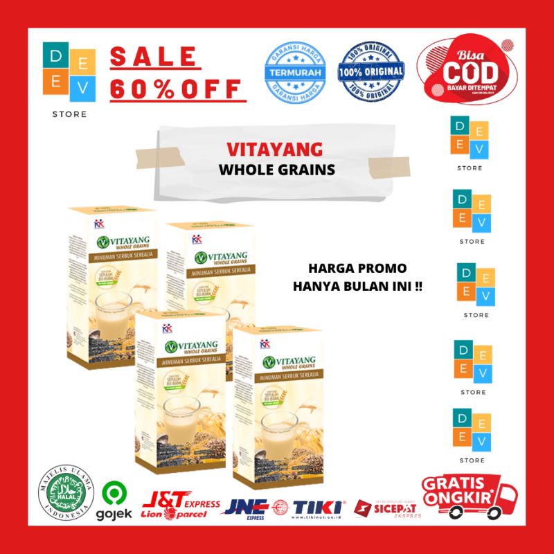 

Vitayang Whole Grains 4x15 Sachet Sarapan Sehat Minuman Diet Sereal Rendah Kalori Gula Lemak Low Fat