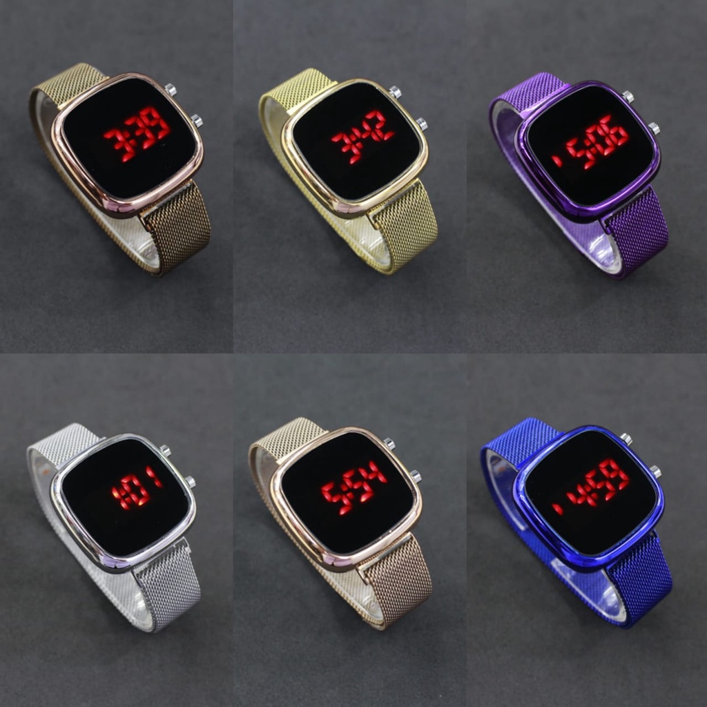 Grosir Jam tangan Wanita  LED digital oval magnet