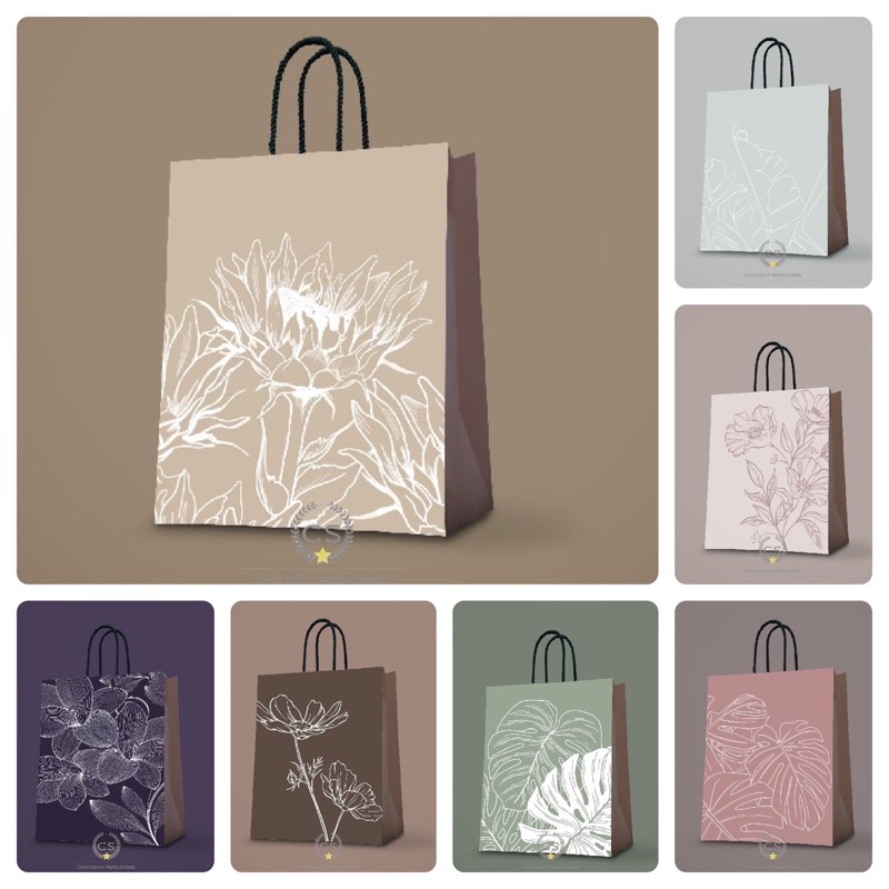 

paper bag custom Aesthetic Goodie bag Tas kado Tas kertas Bungkus kado Hampers Shopping bag