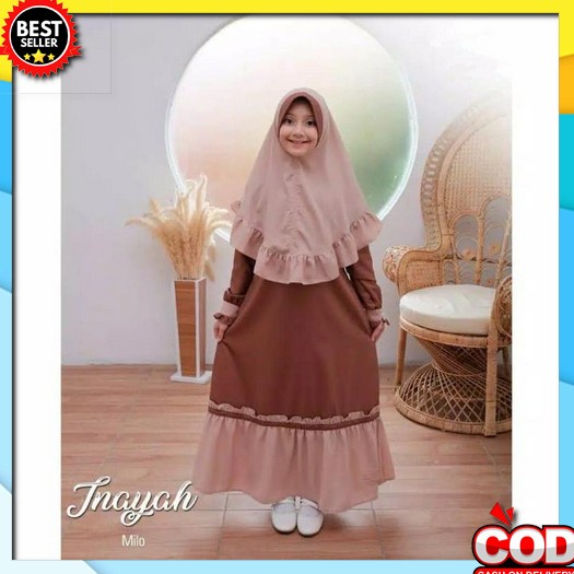 Gamis Muslim Terbaru Anak Perempuan Usia 8-9-10 Tahun/Khanza Syari Kids/Gamis Set Khimar/Gamis Asdf 