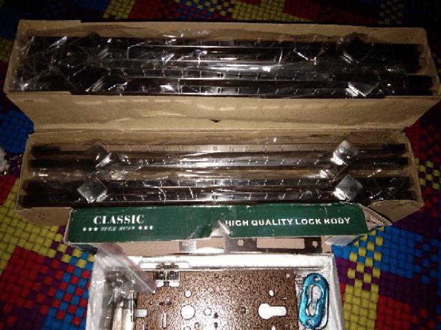 Set Handle Pintu 45cm Dan Kunci Pelor - Paket Handle Pintu Rumah Minimalis