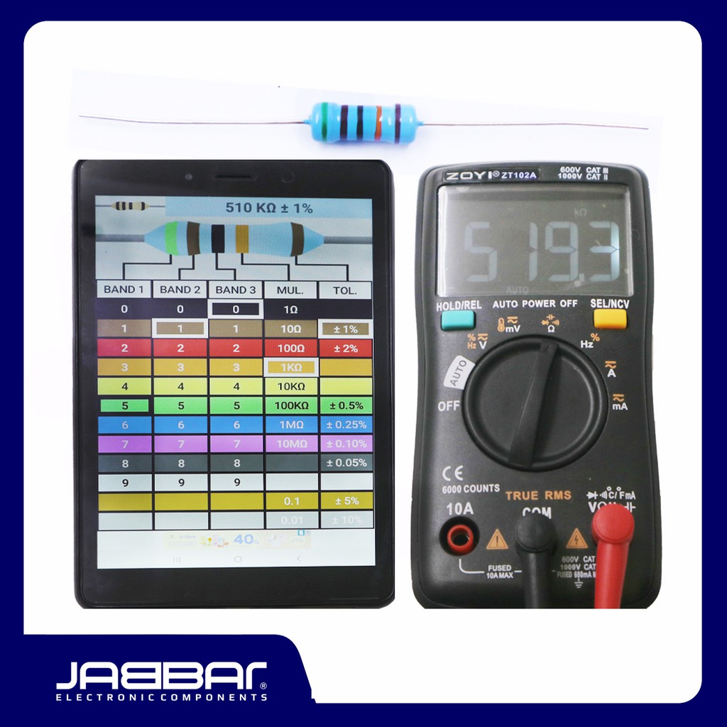 RESISTOR 510K OHM 1W 1% DIP - BIRU - 10PCS