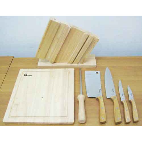 Oxone Ox-95 Wooden Knife Set Pisau Dapur Ox 95 Alat Potong dan Talenan Kayu Tempat Wood Bagus Kuat