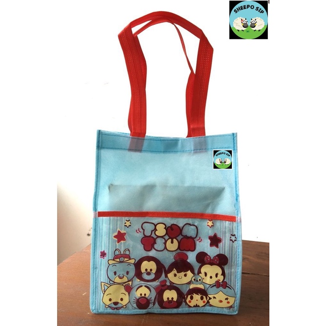 GOODIE BAG TAS SPUNBOND BIRTHDAY - TAS ULANG TAHUN ANAK UKURAN 24X30X10 - GOODIE BAG SPUNBOND TSUM TSUM - GOODIE BAG WINNIE THE POOH - TAS SNACK ULANG TAHUN