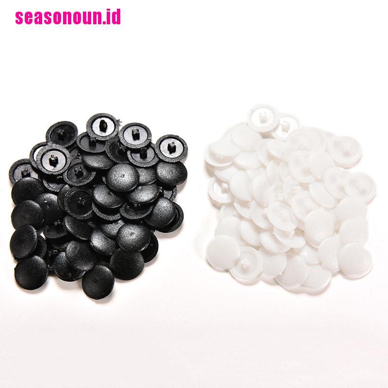 50 / 200x Tutup Sekrup Bahan Plastik Warna Hitam Putih