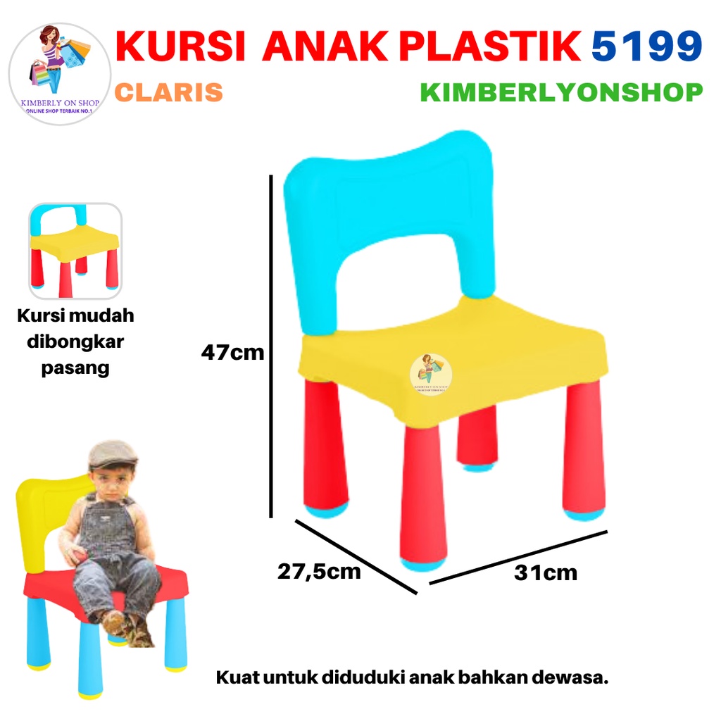 Kursi Bangku Anak Plastik Kidzone 5199 Children Chair Claris