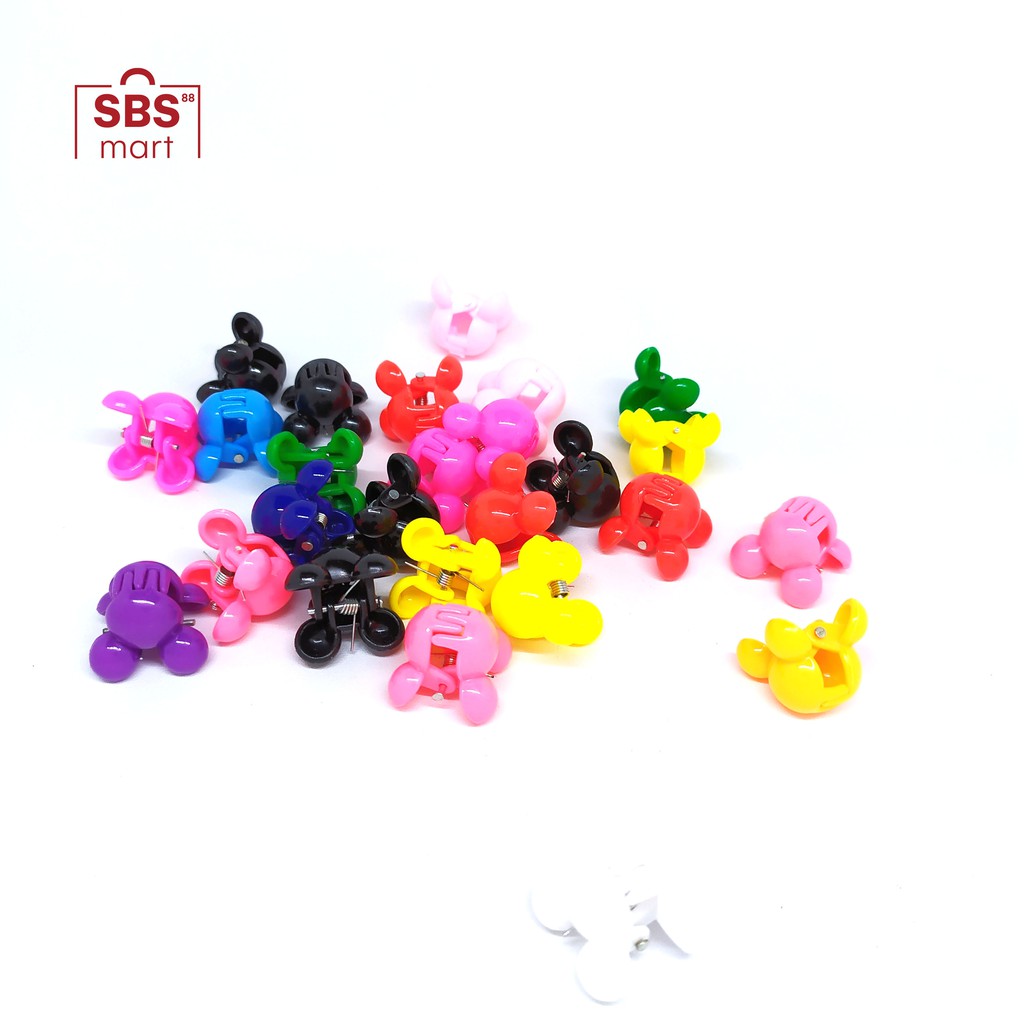 JEPIT RAMBUT MINI GLOSSY MICKEY - Jepit Poni Aksesoris Rambut Anak Lucu Colorful - Jepit Kutu Korea